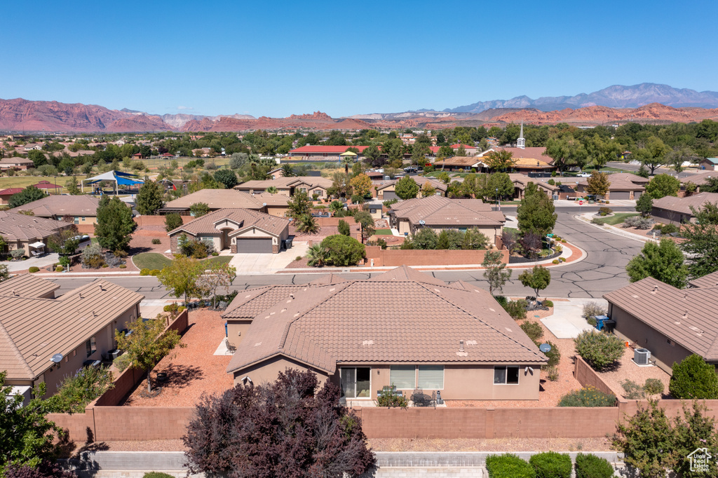 Bird's eye view featuring a mountain view