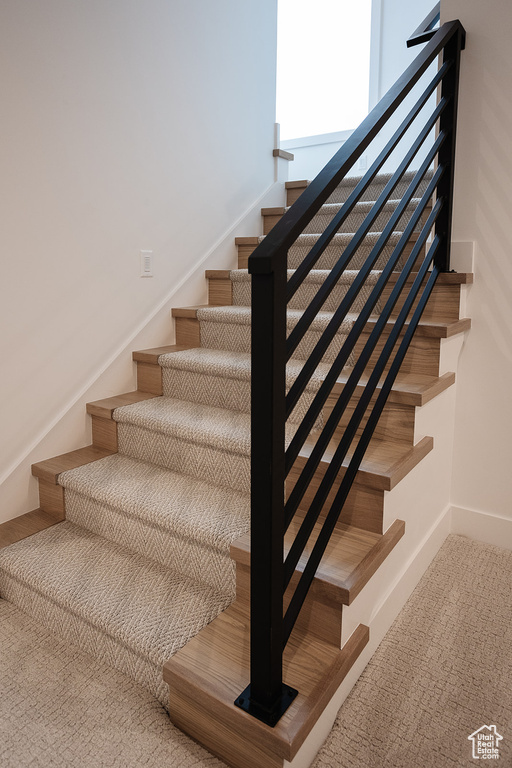 Stairway with carpet flooring