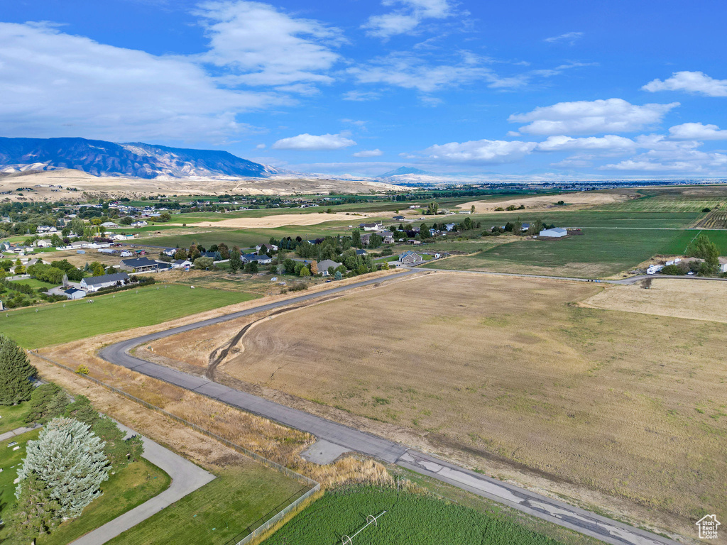 Bird's eye view with a mountain view and a rural view