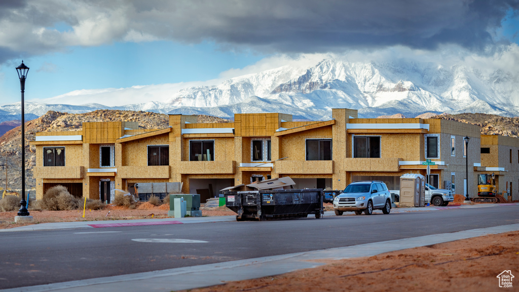 View of building exterior with a mountain view