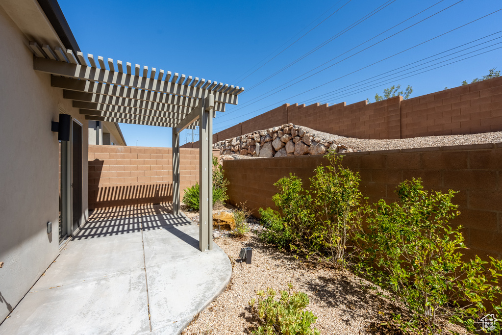 View of patio / terrace featuring a pergola