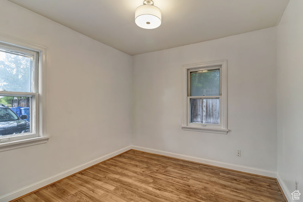 Empty room featuring light hardwood / wood-style floors