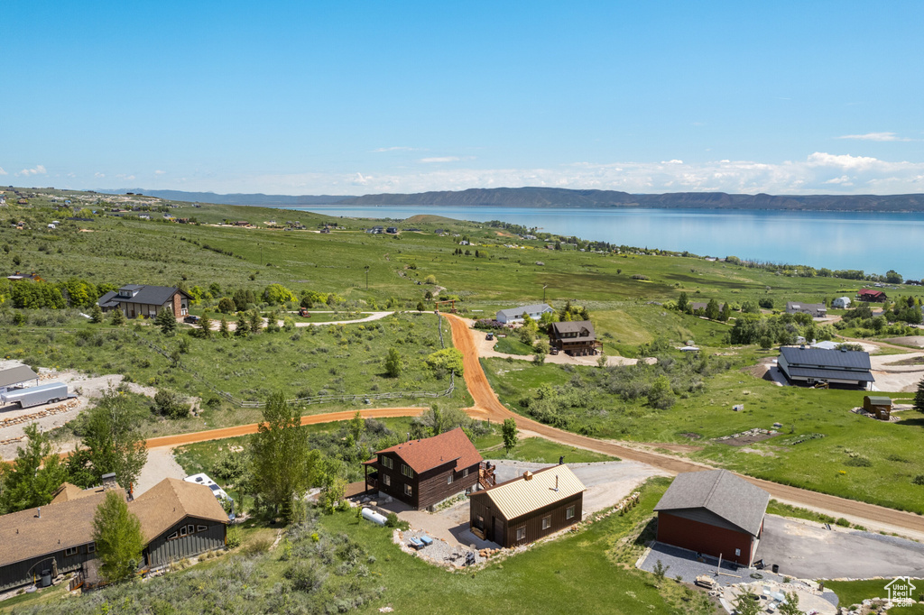 Bird's eye view of a nearby body of water