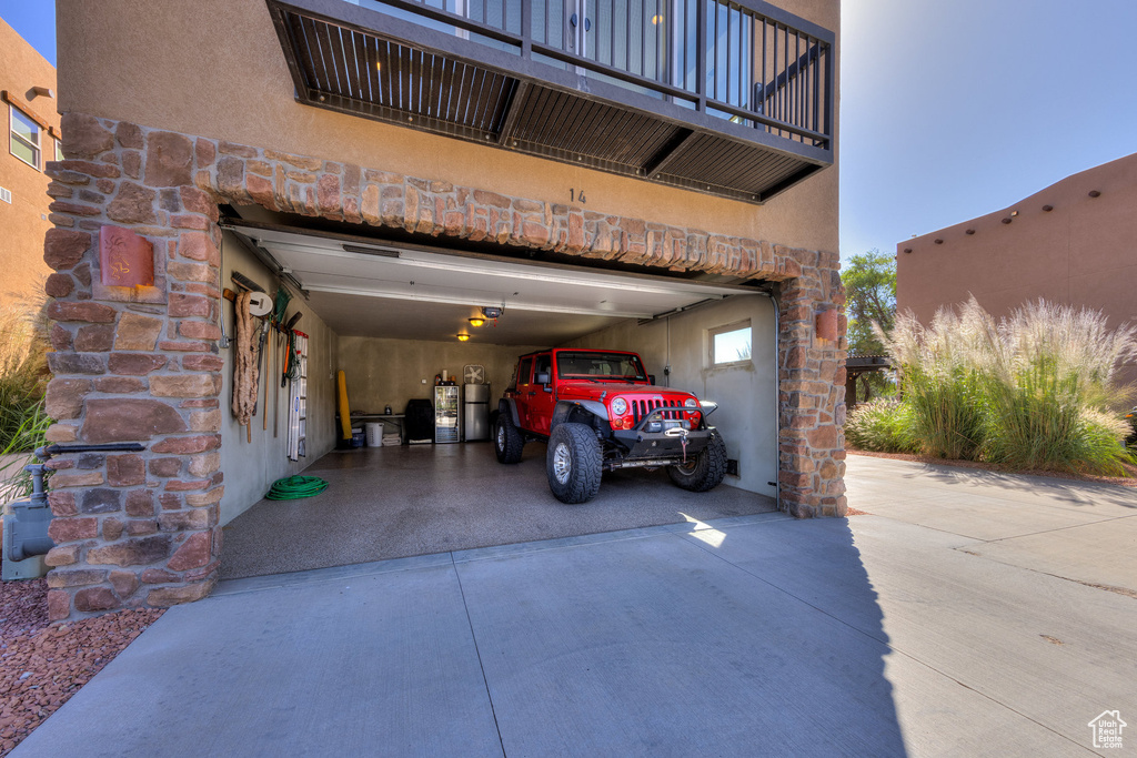Garage with a carport