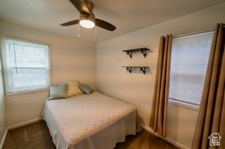 Bedroom with ceiling fan