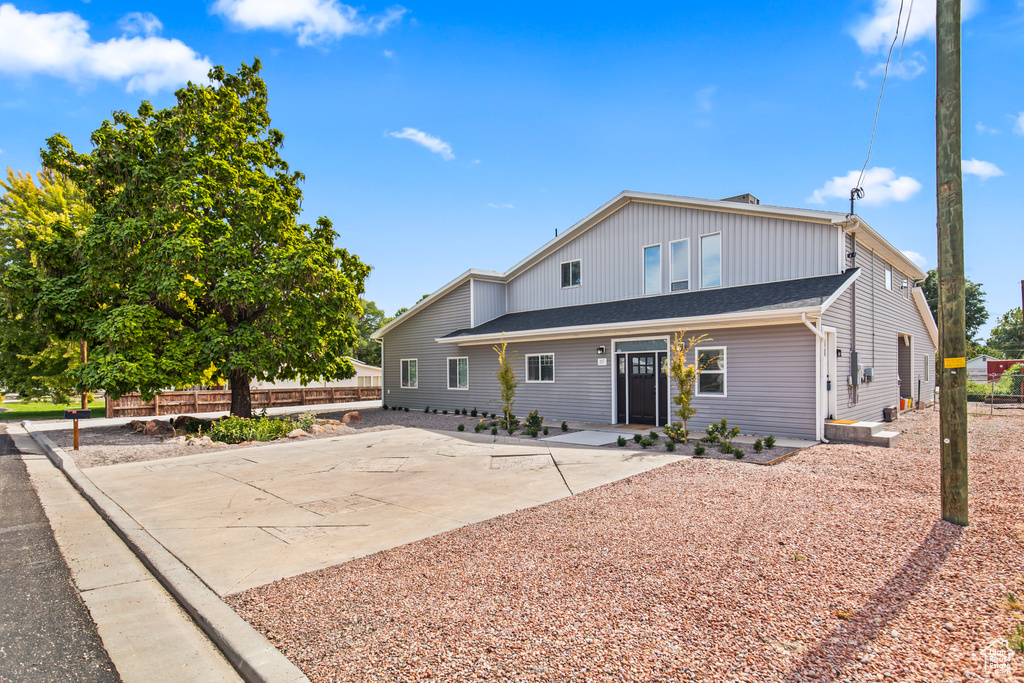 View of front of house featuring a patio area