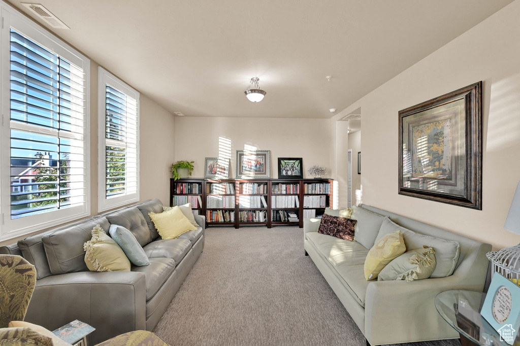 View of carpeted living room