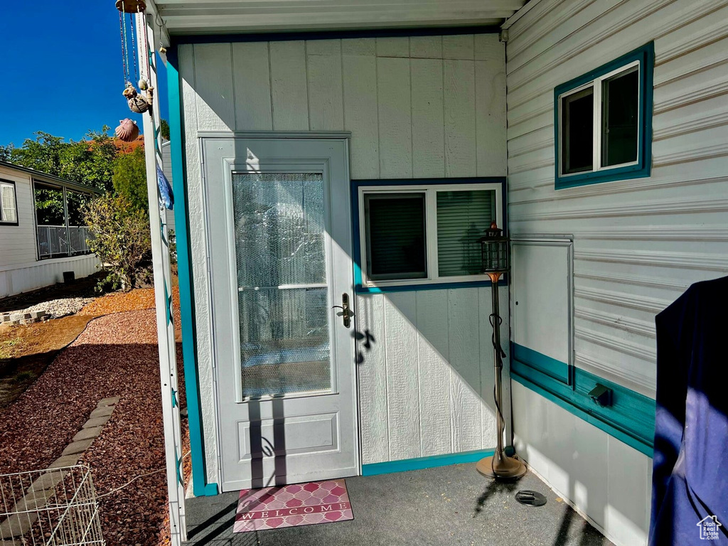 View of exterior entry