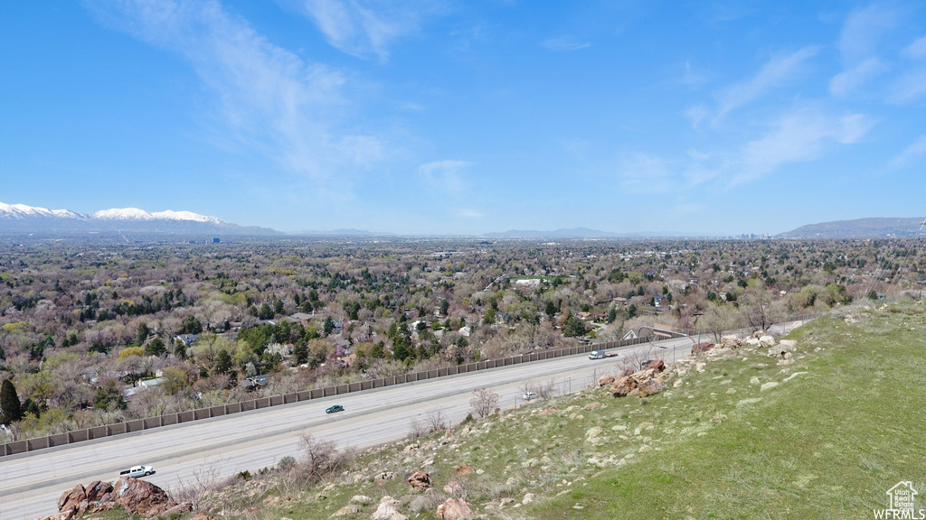 Exterior space featuring a mountain view