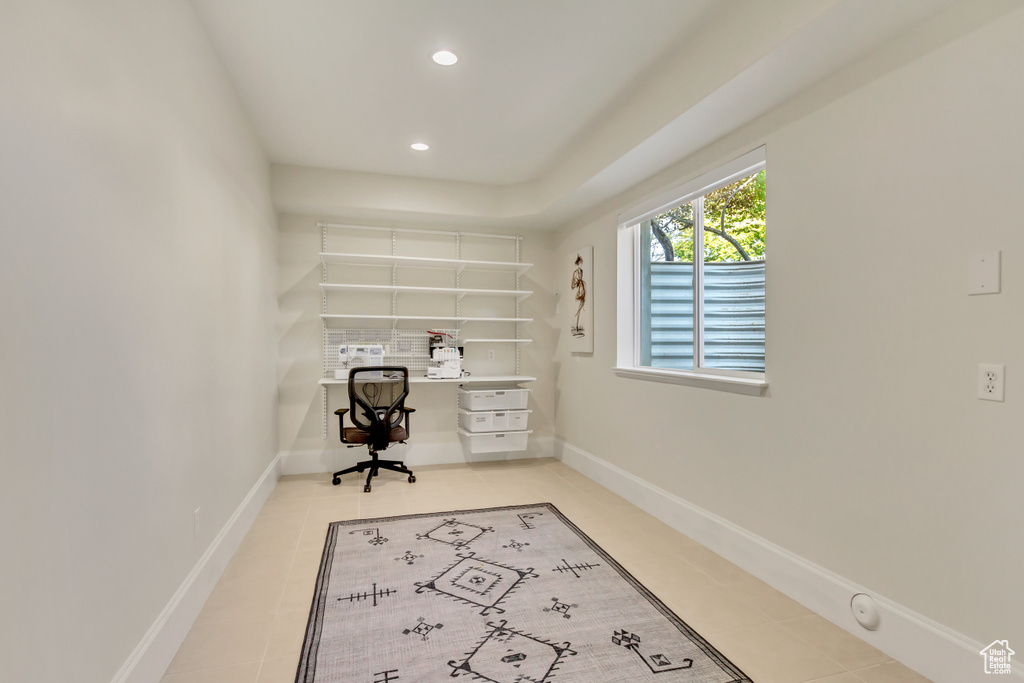 View of tiled home office