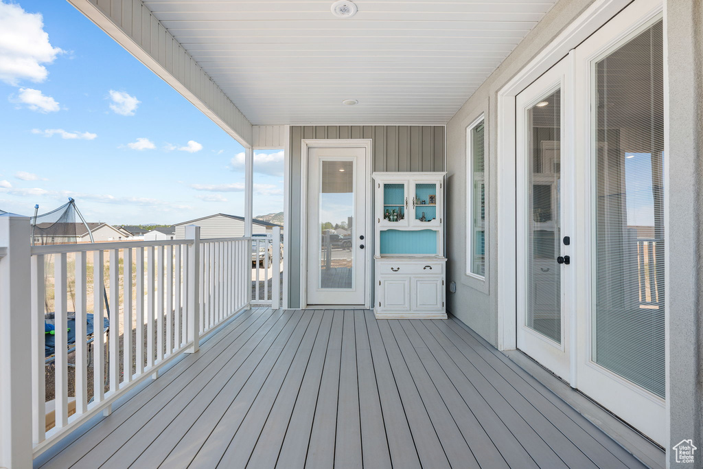 View of wooden deck