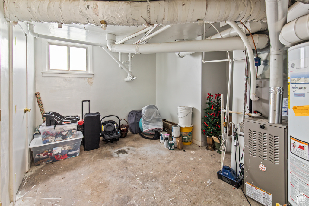 Basement with gas water heater