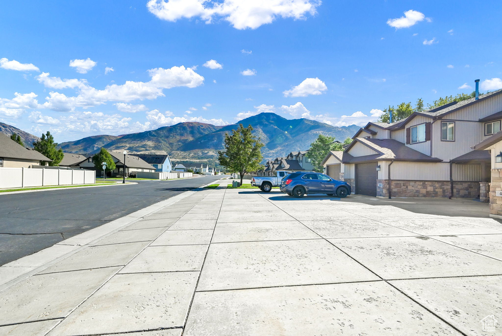 View of street with a mountain view