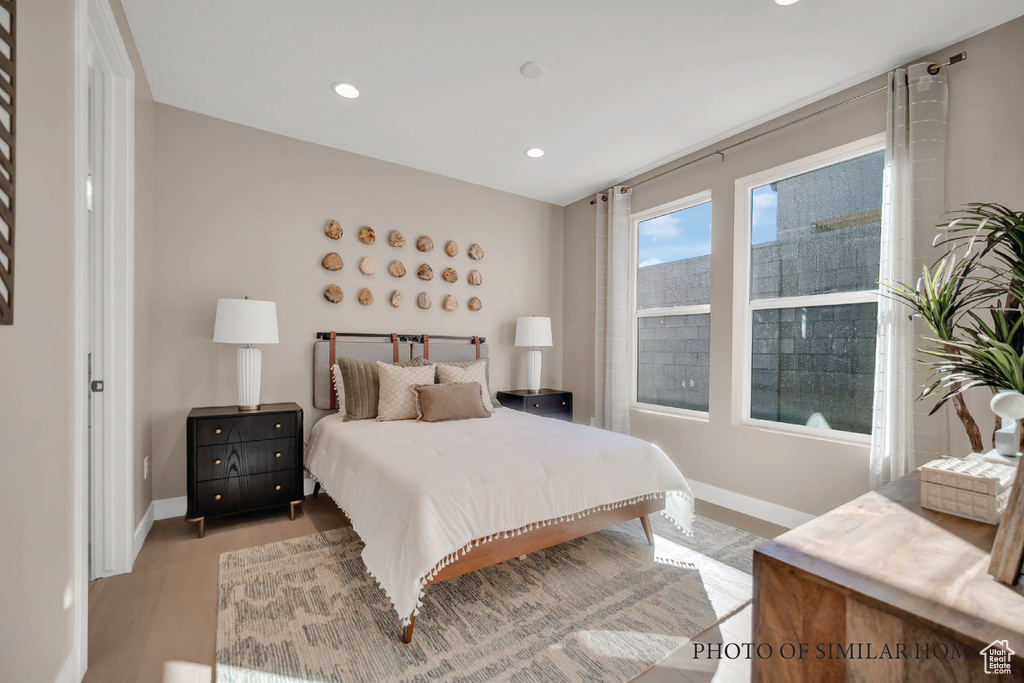 Bedroom featuring light hardwood / wood-style floors