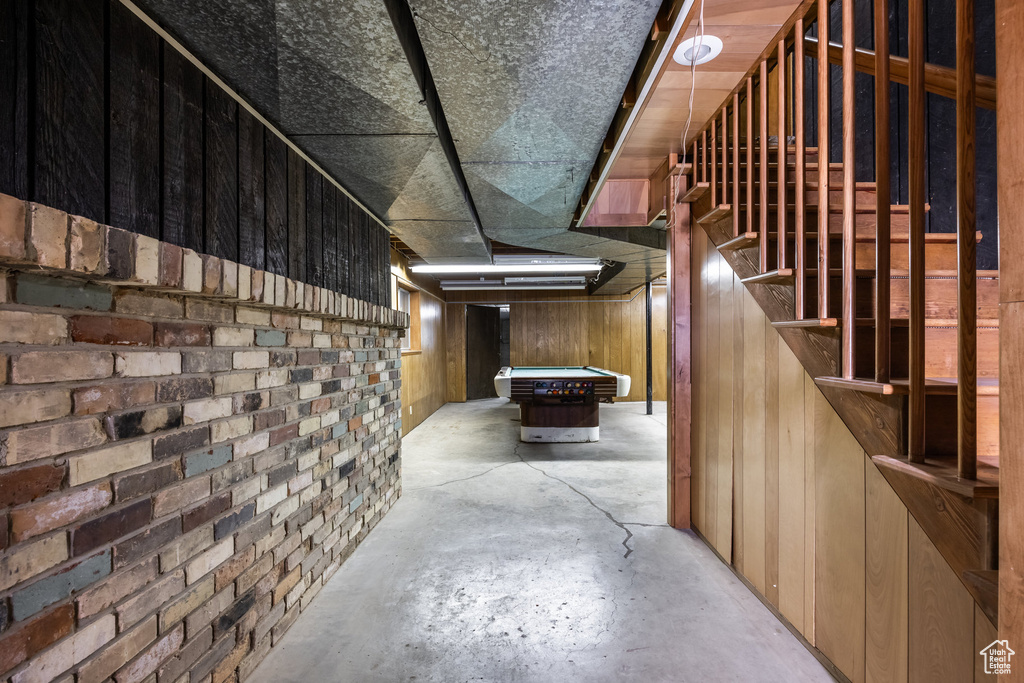 Basement featuring billiards