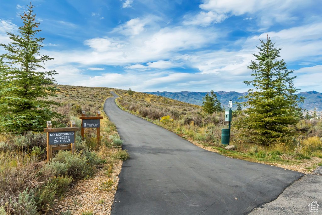 View of road with a mountain view