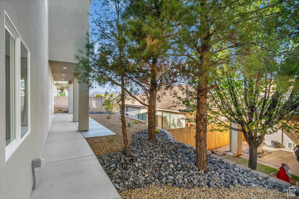 View of yard featuring a patio