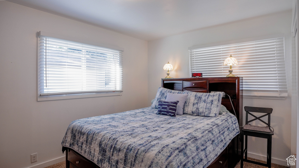 Bedroom featuring carpet floors