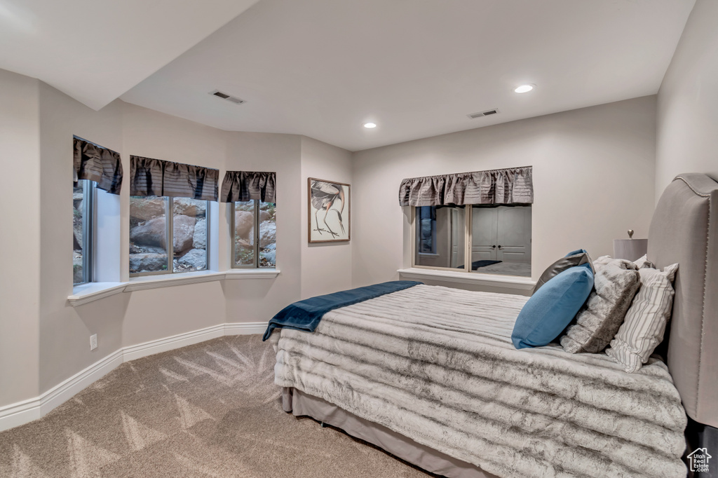 Bedroom with carpet floors