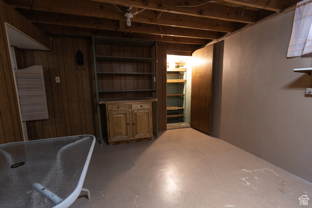 Interior space with wood walls