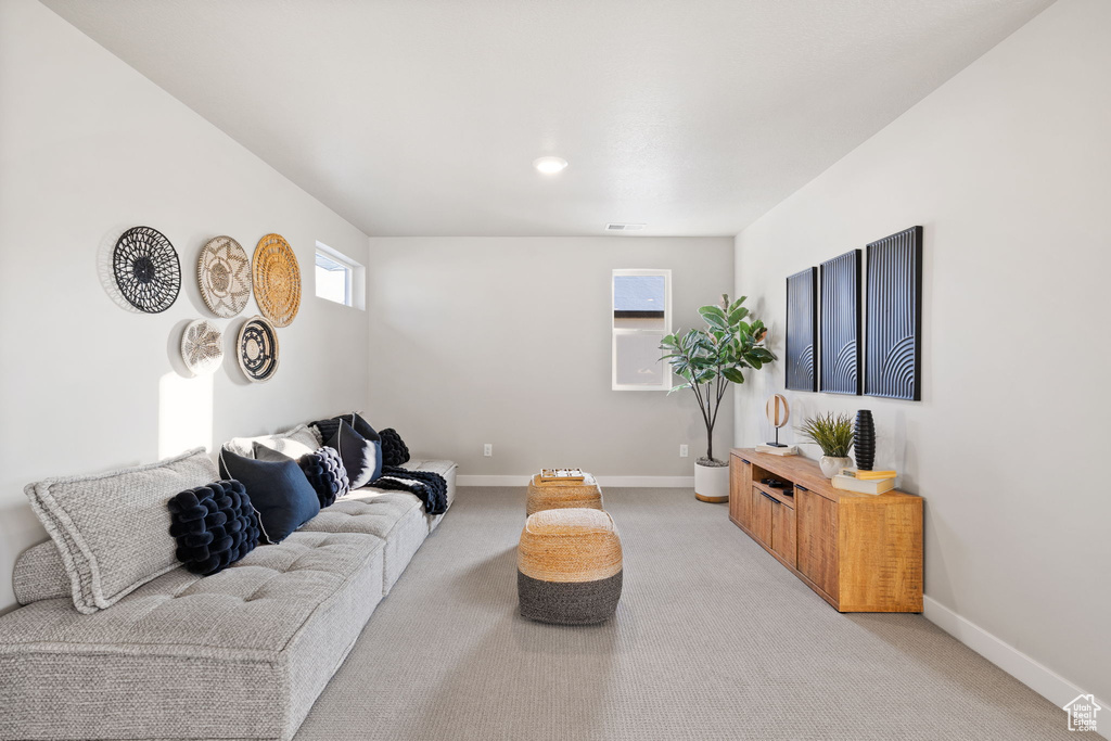 View of carpeted living room