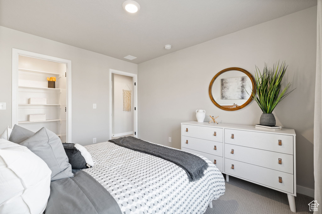 Bedroom featuring carpet