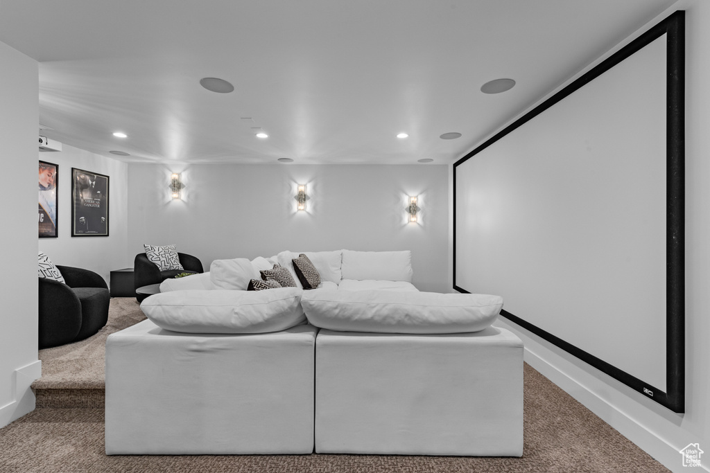 Cinema room with carpet