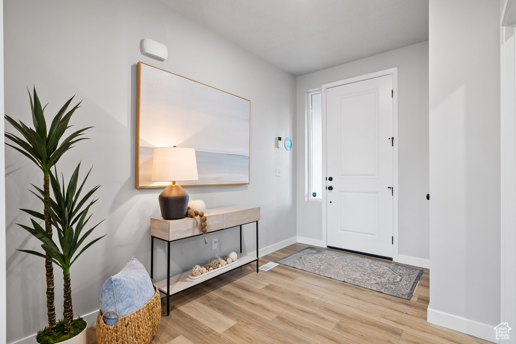 Entrance foyer featuring light hardwood / wood-style flooring