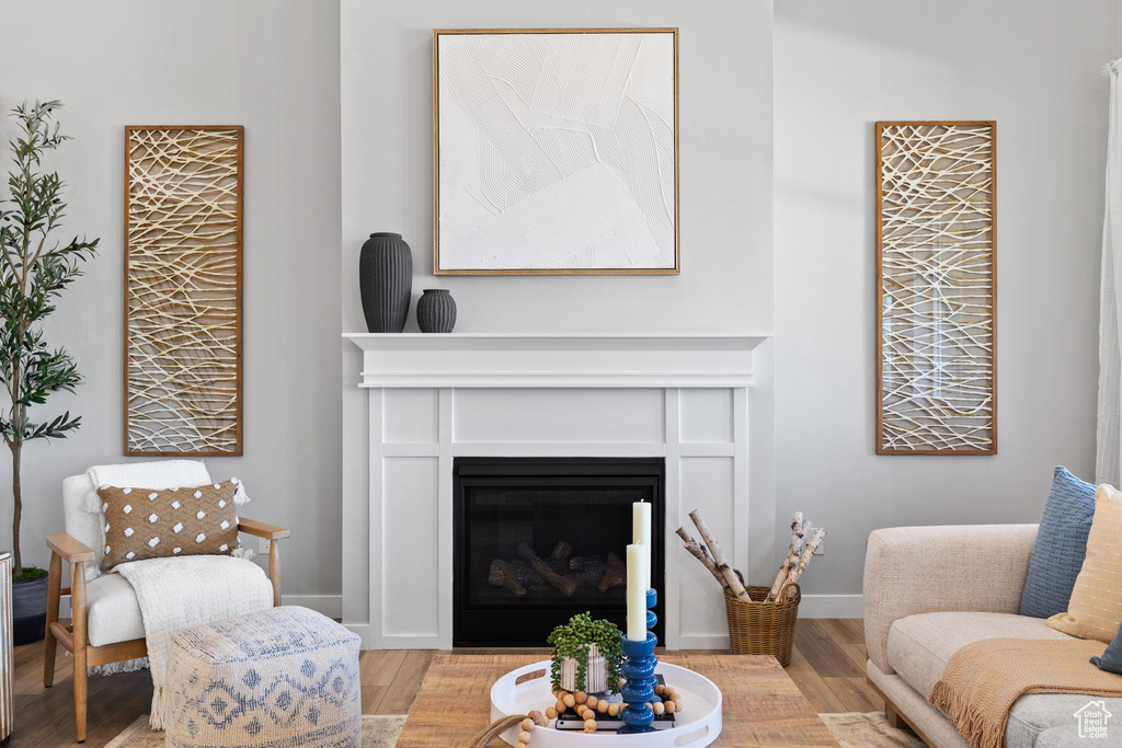 Living room featuring light hardwood / wood-style floors