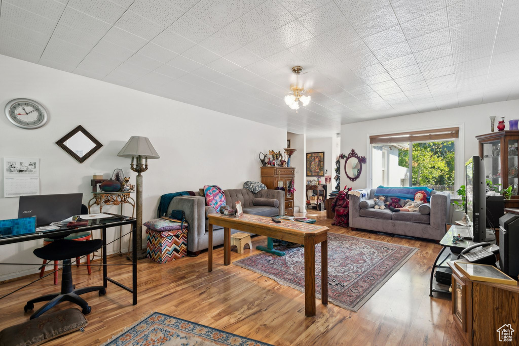 Living room featuring hardwood / wood-style floors