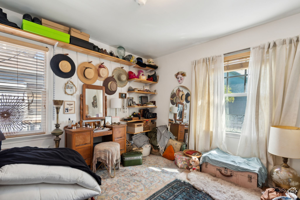 View of carpeted bedroom