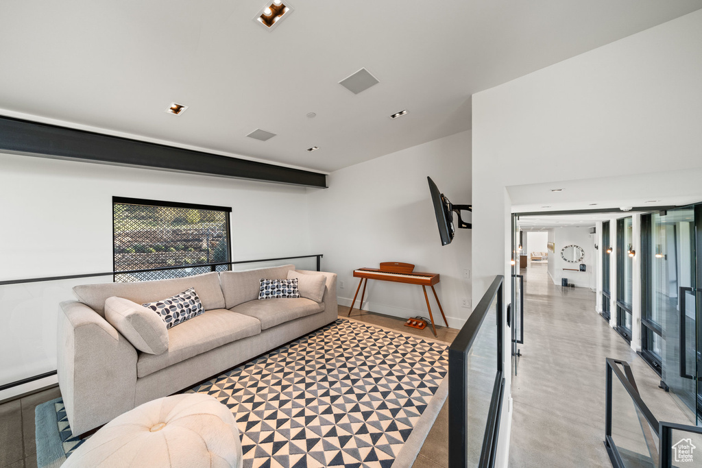 Living room with healthy amount of natural light