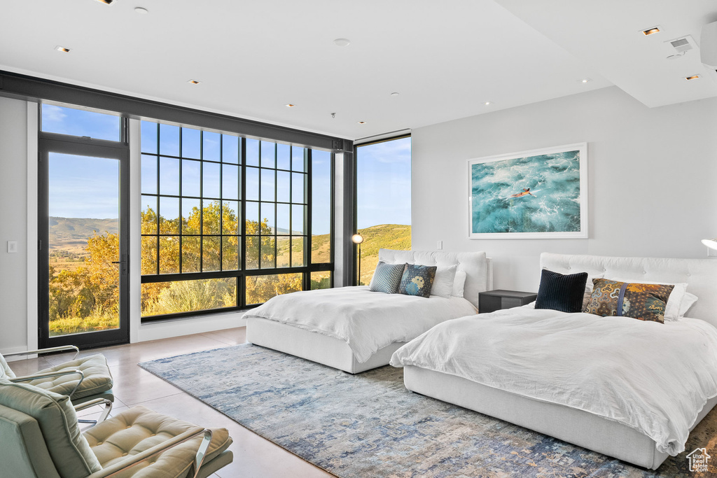 Bedroom with recessed lighting