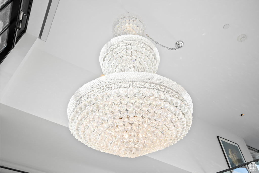 Detailed view of a chandelier