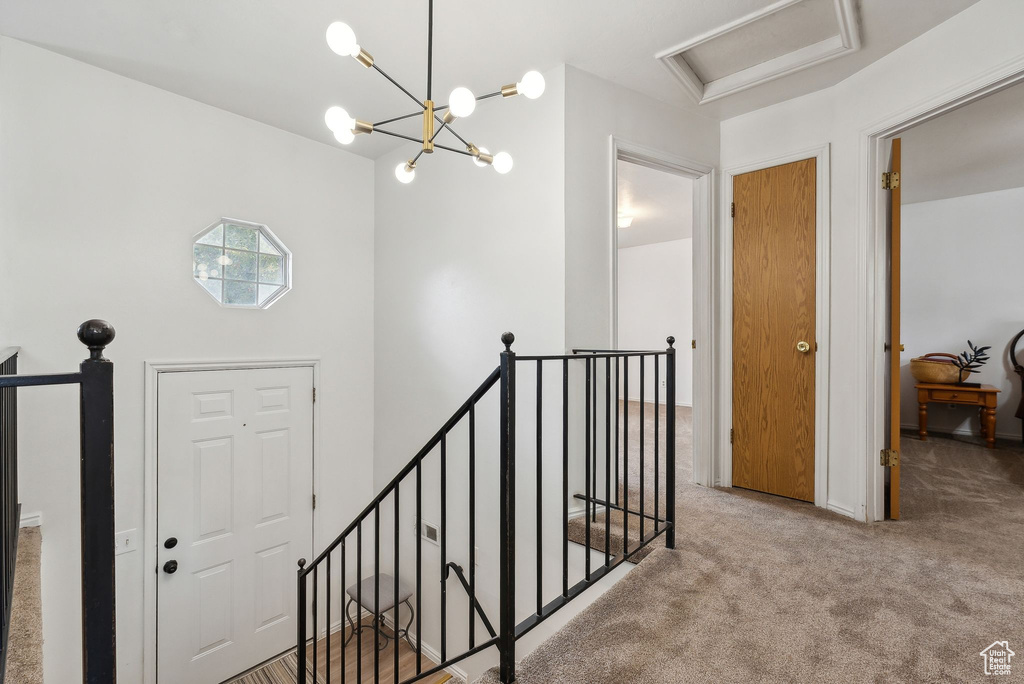 Interior space with an inviting chandelier