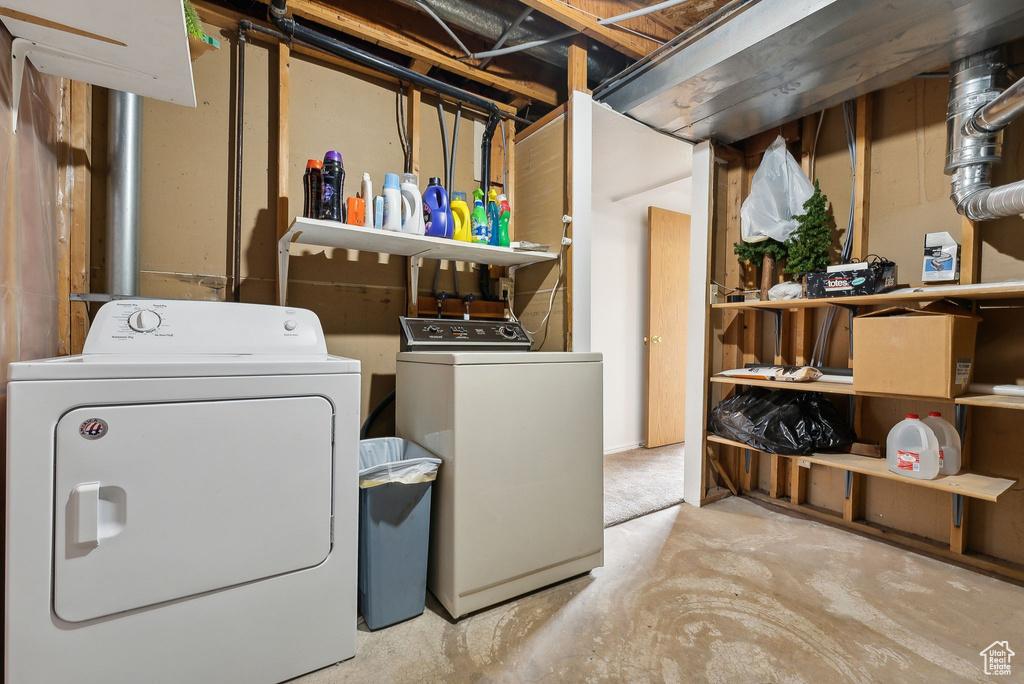 Laundry area with separate washer and dryer