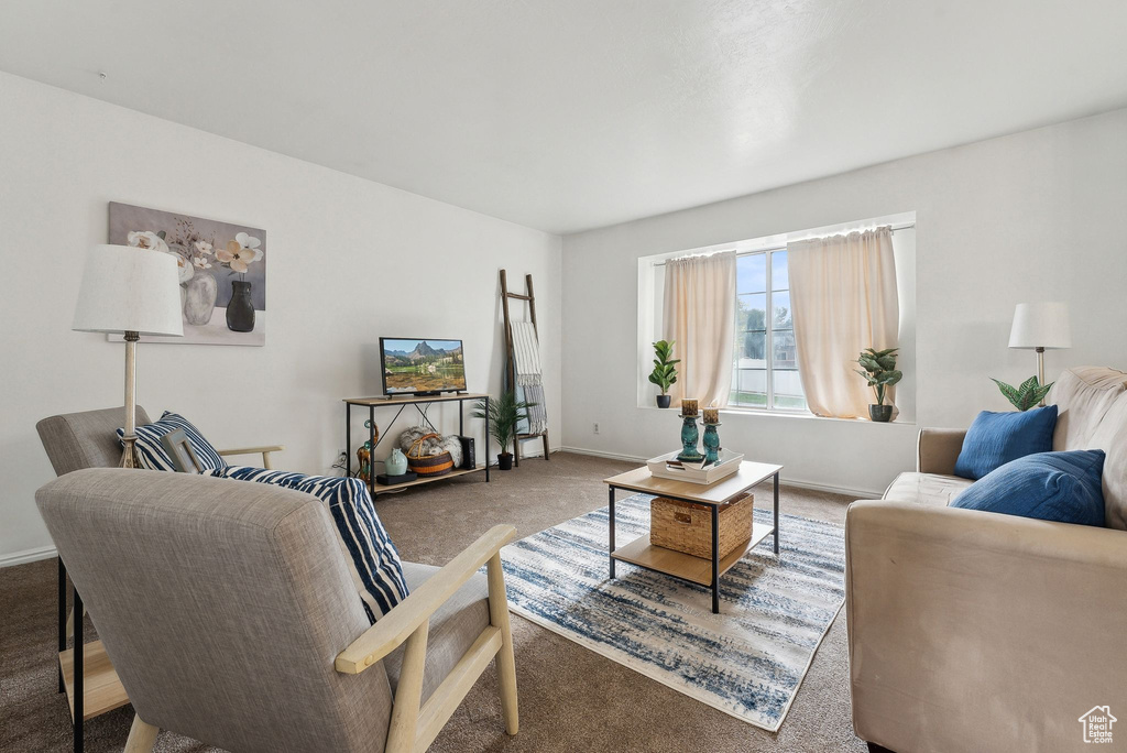 View of carpeted living room