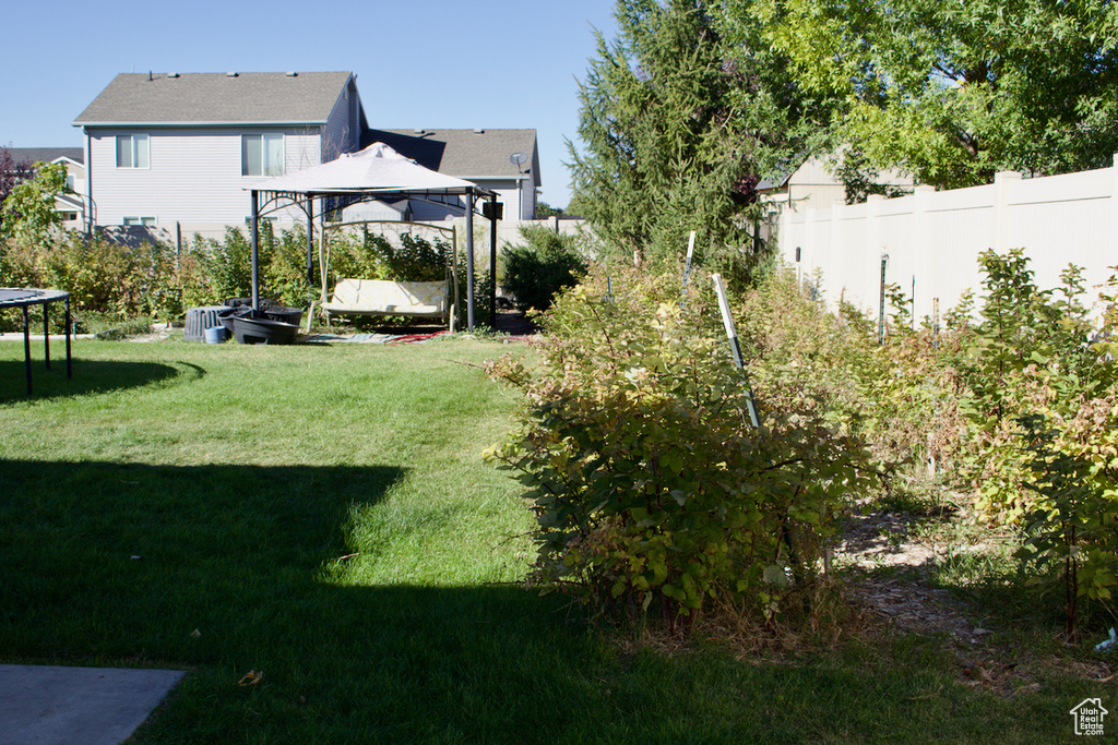 View of yard with a gazebo