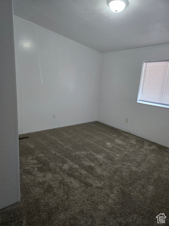 Empty room with dark carpet