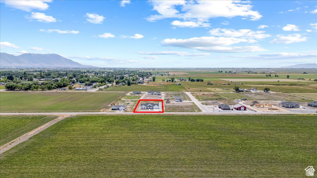 Bird\'s eye view featuring a mountain view and a rural view