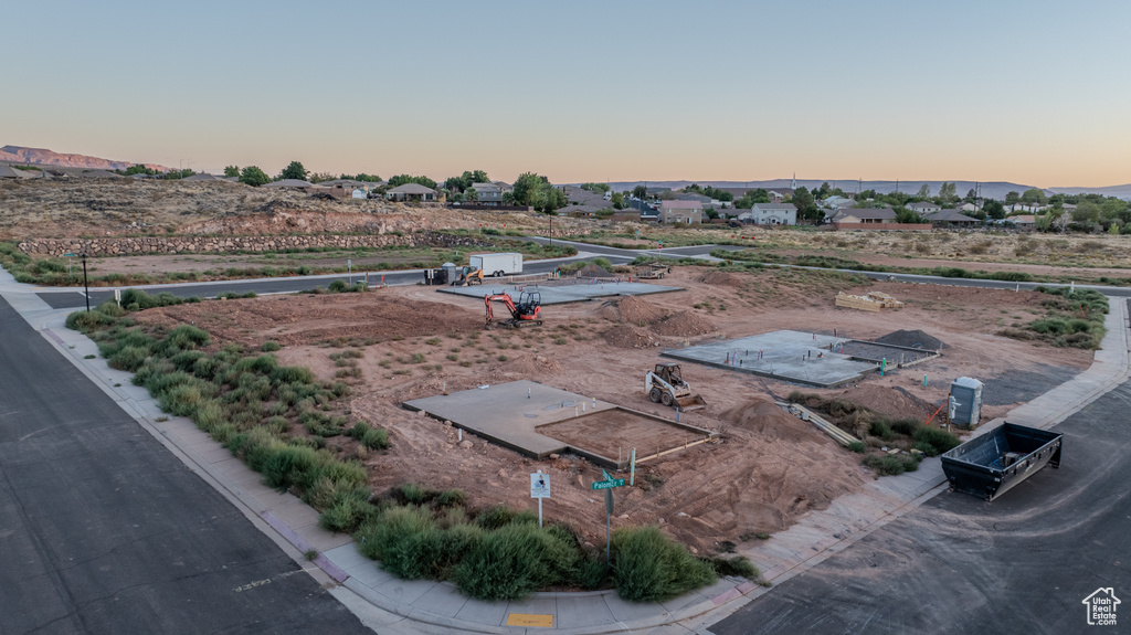 View of aerial view at dusk