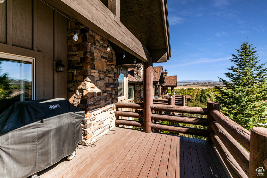 Deck featuring grilling area