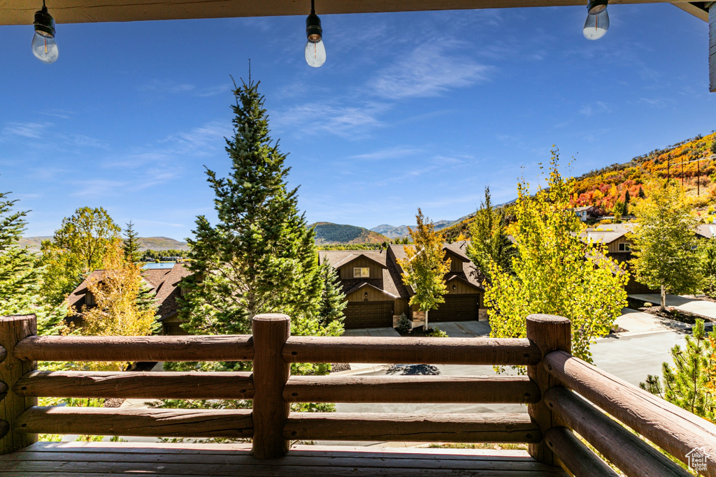 Exterior space with a mountain view