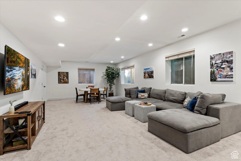 View of carpeted living room