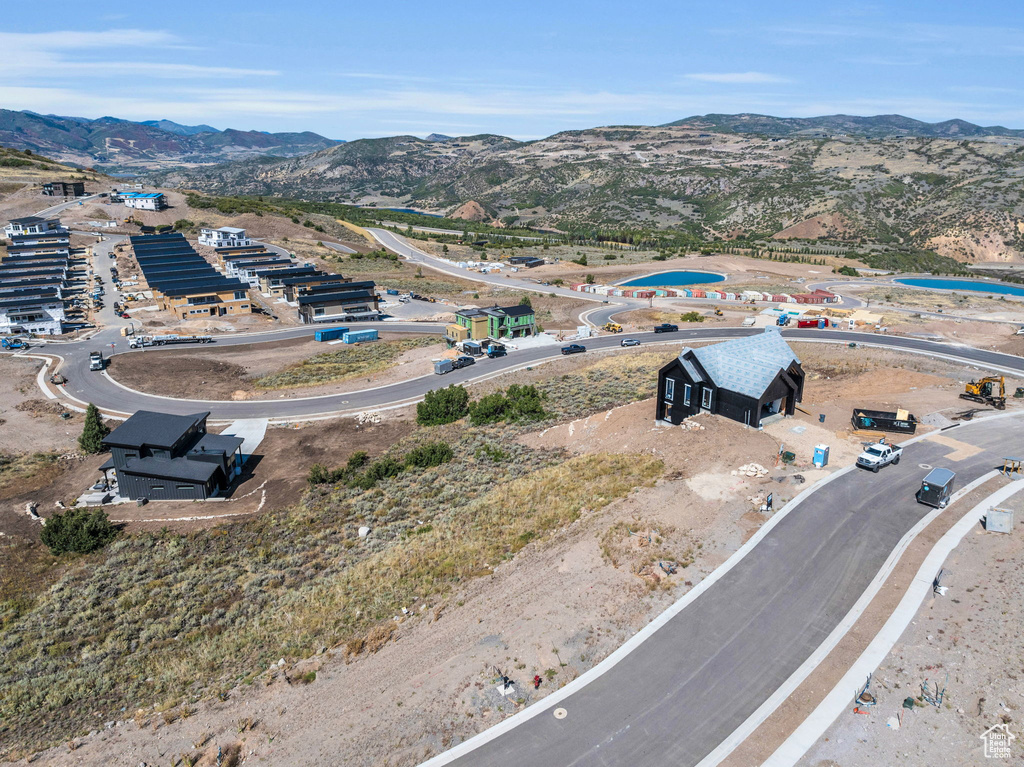 Drone / aerial view with a mountain view