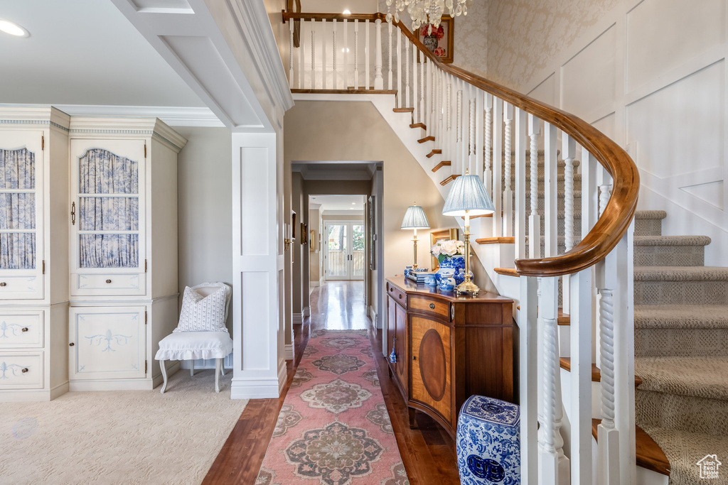 Entrance foyer featuring hardwood / wood-style flooring