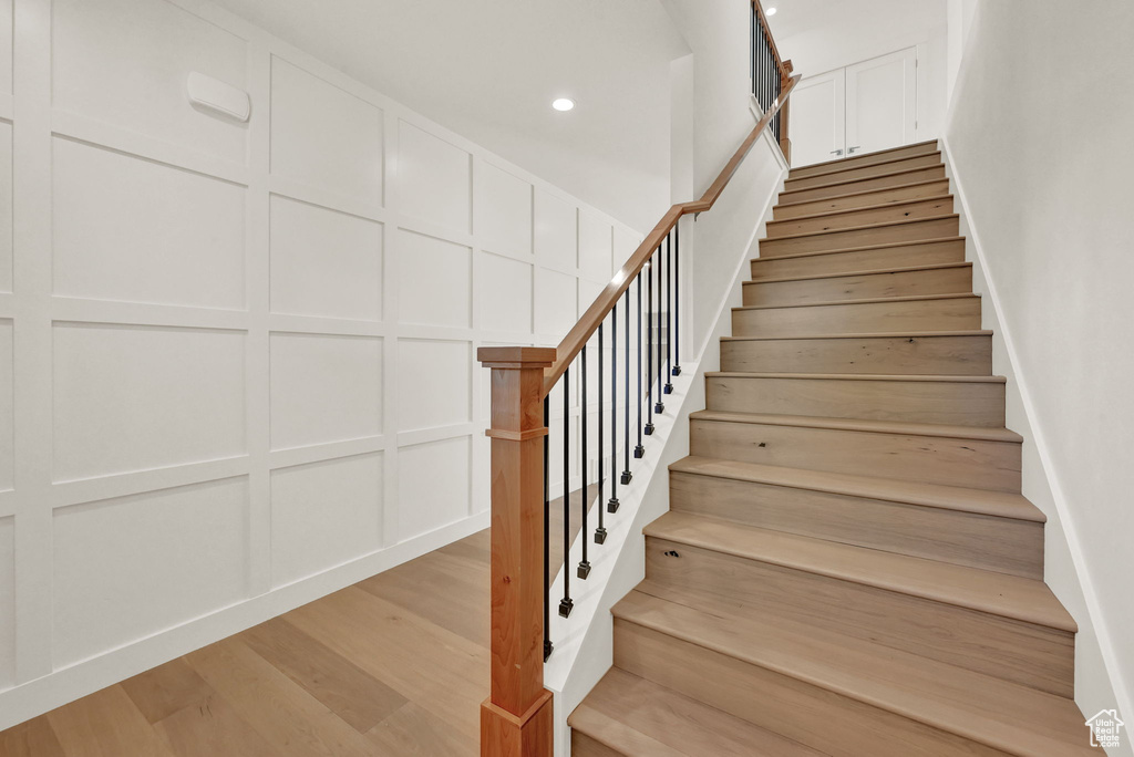 Stairs with wood-type flooring