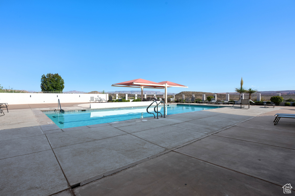 View of pool featuring a patio