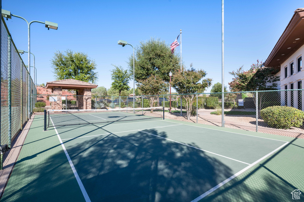 View of tennis court