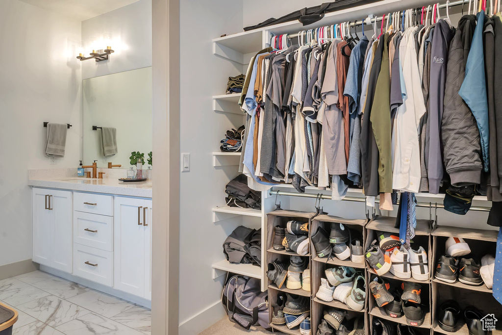 Spacious closet with sink